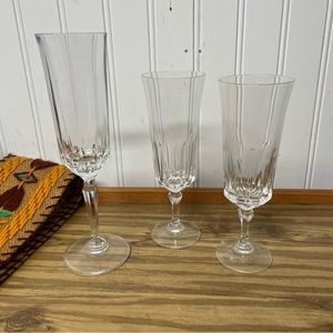 Vintage Regency Champagne Glasses (Set of 3)